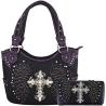 Buy cheap WESTERN STYLE RHINESTONE CROSS STUDDED LASER CUT WINGS TOOLED LEATHER PURSE WOMEN HANDBAGS COUNTRY SHOULDER BAG WALLET S from wholesalers