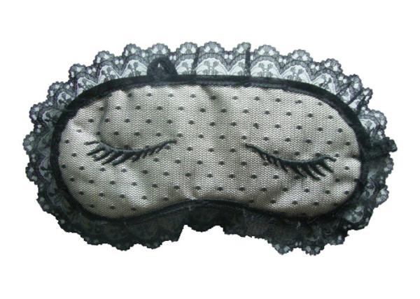 Buy cheap Customized Decorated sleep eyewear Made Of Lace And Satin With Woven Label from wholesalers