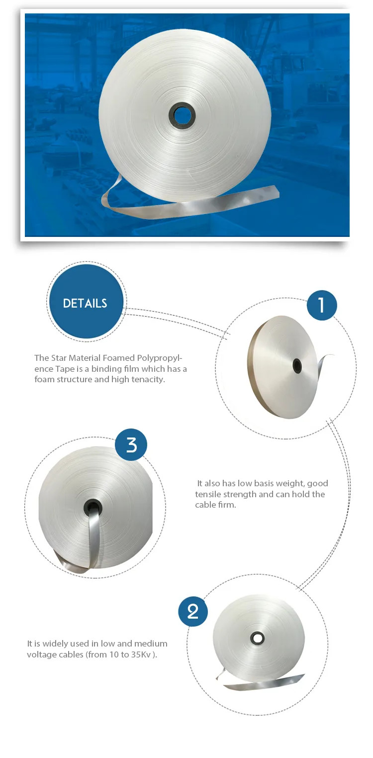 65g/M2 Thickness 110mic PP Foam Tape For Low And Medium Voltage Cables