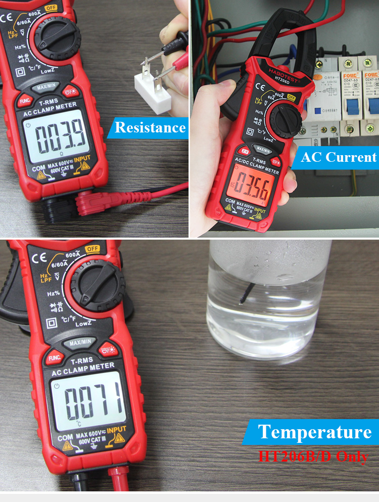 100mF HT206D 6000 Counts Digital Clamp Multimeter