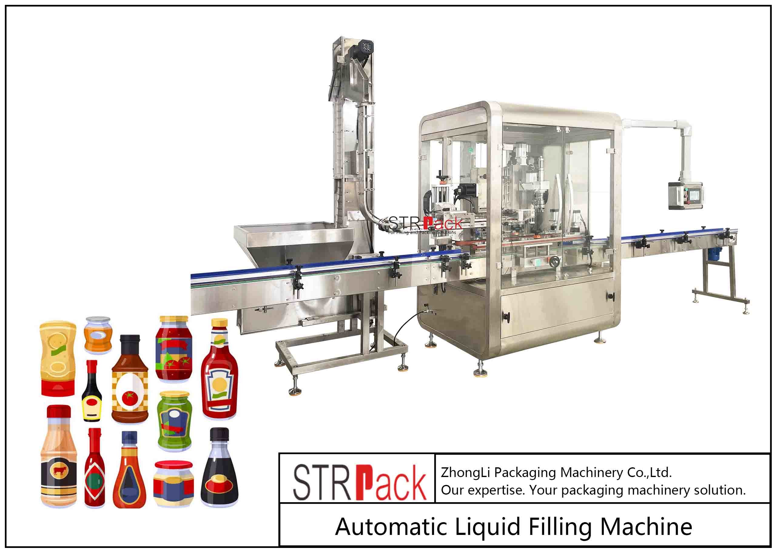 PLC Control Automatic Liquid Filling Machine 220V / 50Hz