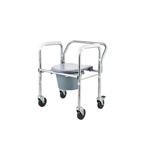 Buy cheap Medical Commode Chair Foldable Steel Commode Wheel Chair With Bedpan from wholesalers