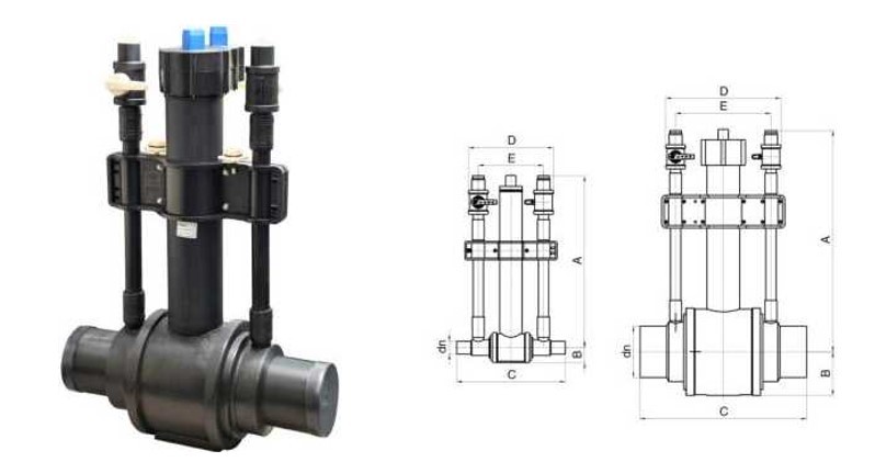 DN63-DN355 SDR11 SDR17.6 Double Discharge PE Ball Valve