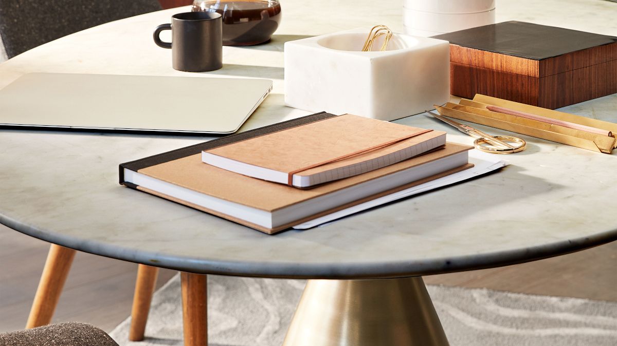 Marble Top Steel Gold Pedestal Tables For Coffee Living Room