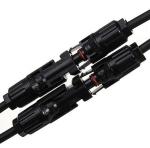 Waterproof IP67 Snap In PV Connectors Cable Female And Male