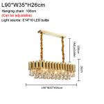 Luxury Gold Crystal Chandelier Kitchen Led Lamp roof decoration ceiling Lamp(WH