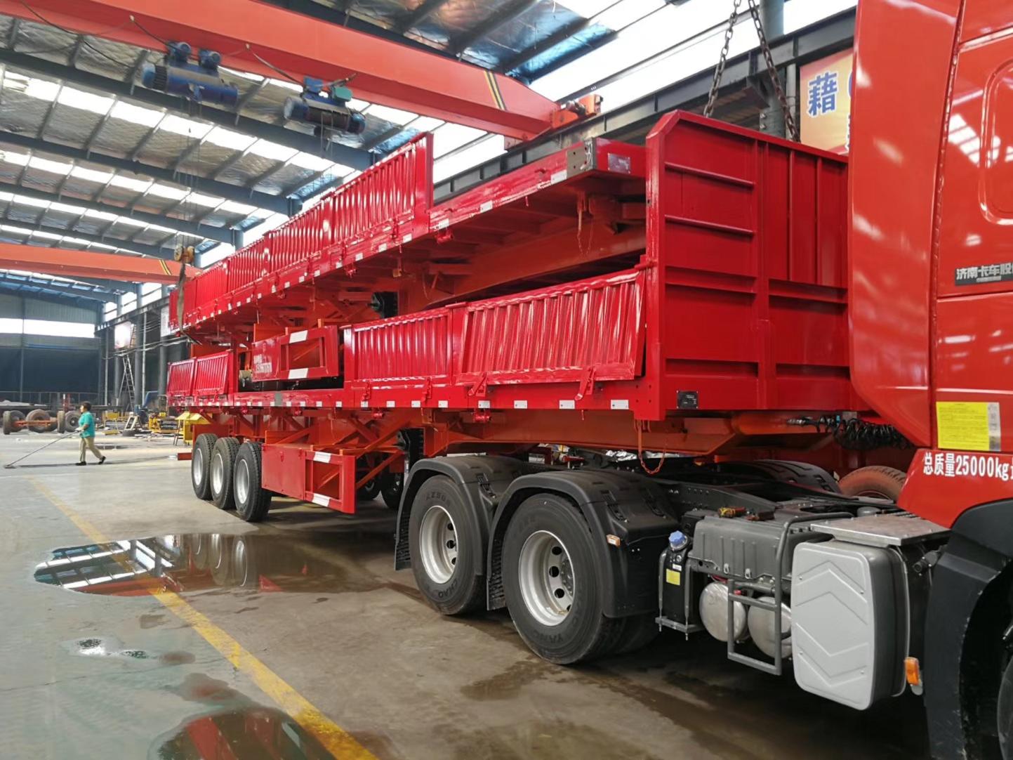 3 Axles 40t Bulk Cargo Semi Trailer with Side Wall As Per Client's Specifications