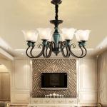 Black wrought iron chandelier lighting American style pendant lamp (WH-CI-92)