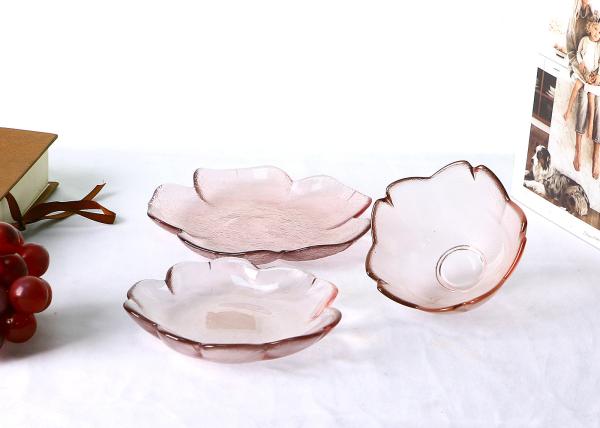 Buy cheap Kitchen Sakura Shape 13.5cm Frosted Glass Plate, Handmade Solid Pink Sauce Dish from wholesalers