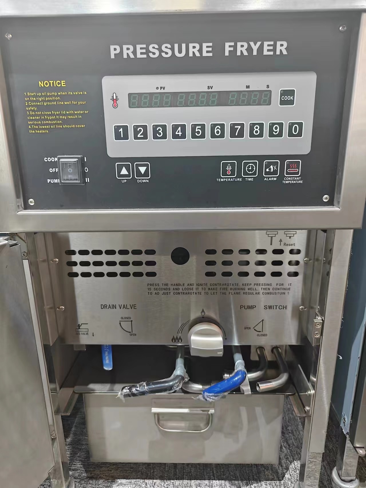 Compute Panel Gas Heating 4HD Broast Frying Machine Chicken Pressure Fryer