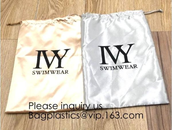 Buy cheap Satin Gift Bags Wedding Favor Drawstring Bags Baby Shower Christmas Gift Bag,Customized Logo Thick Gold Satin Hair Exten from wholesalers