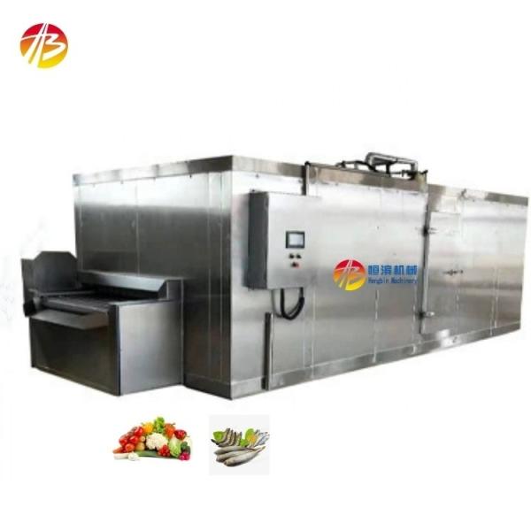 Freeze Fruit Pulp Seafood Industrial Freezer 10-60min Freezing Time 800mm Inlet