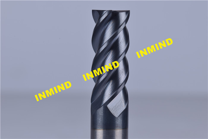 HRC65 High Hardness Tungsten Carbide Square End Mill With 35 ° / 45° Helix Angle