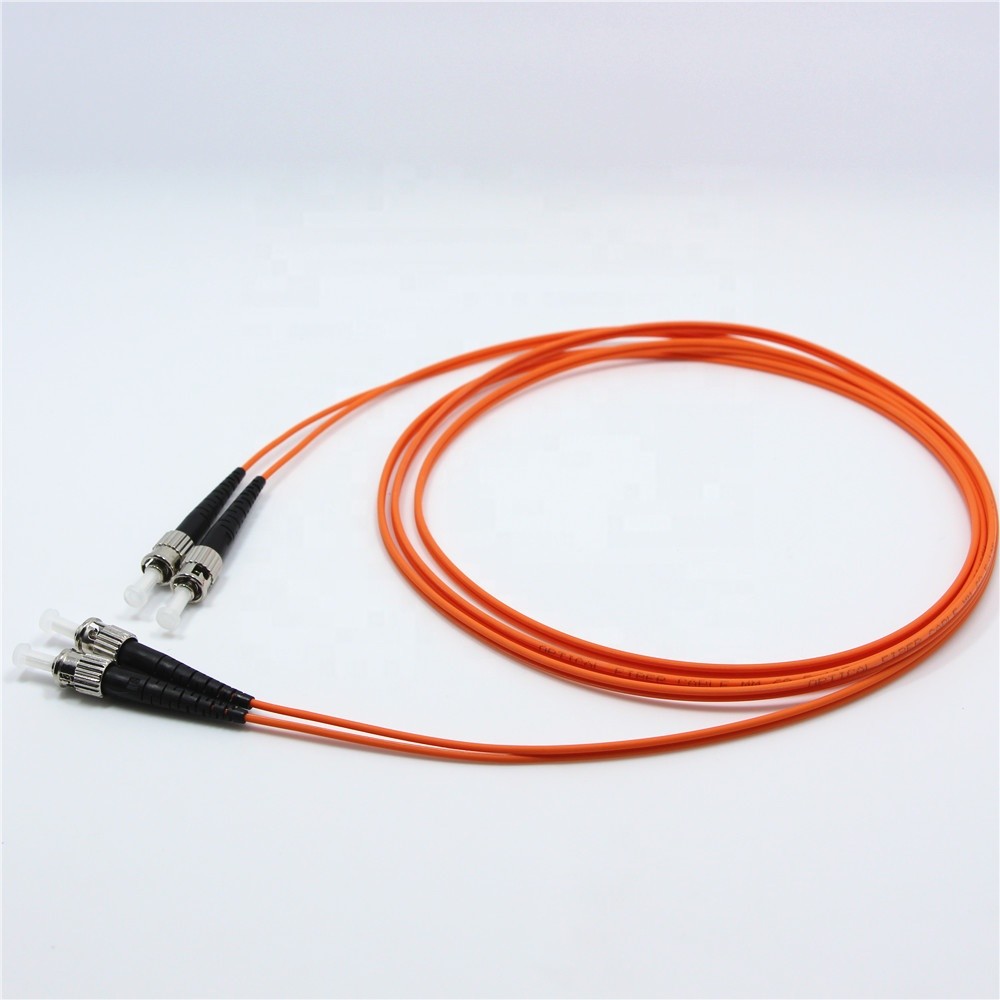ST To ST Duplex Multimode Fiber Optic Network Cable OM1/OM2 LSZH Jacket Customized Length