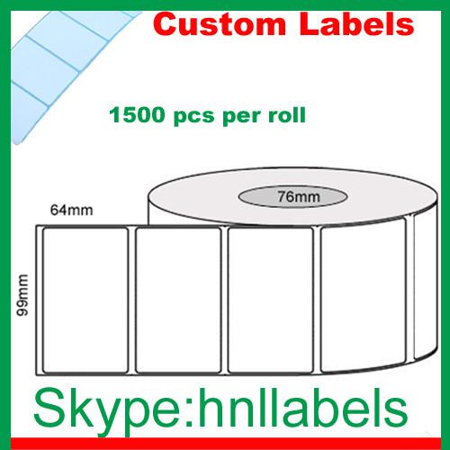 Thermal Transfer Labels 99mmX64mm/1 Plain Gloss Roll Permanent, 1,500Lpr, 76mm