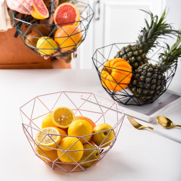 Buy cheap Golden Metal Fruit Container Pink Vegetable Holder for Gift Basket Storage Organizer from wholesalers
