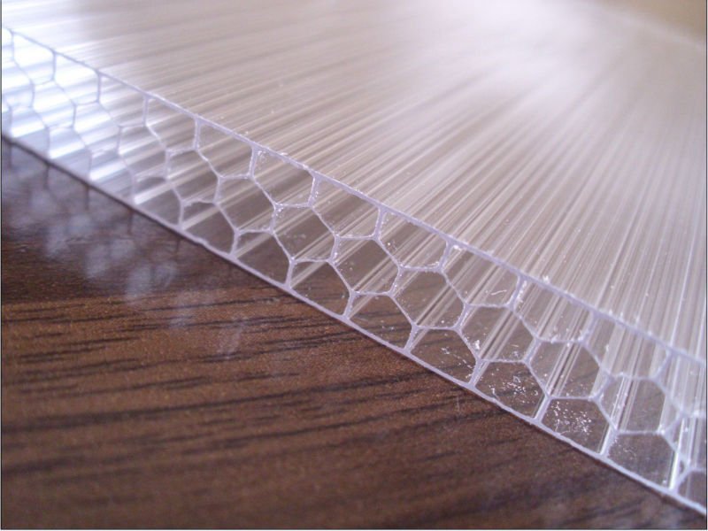 Green Fire Resistant Multiwall Polycarbonate Sheet Panel For 2100*5800mm