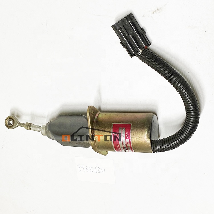 12V 24V Voltage Generator Stop Solenoid 3935650 for Excavator Engine Parts