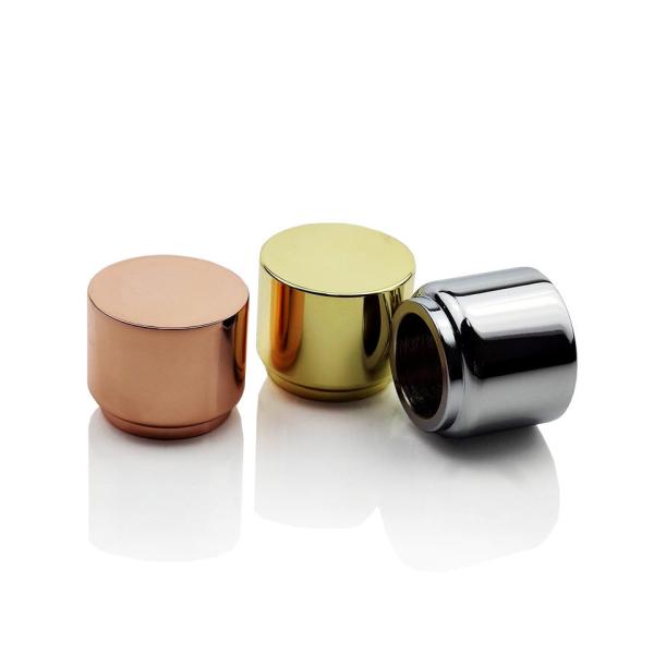 Buy cheap New Fashion Cylinder Shaped Good Price High Grade Gold Silver Luxurious Aluminium Metal Perfume Bottle Cap from wholesalers