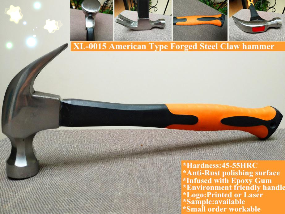 16OZ Americal Type Forged Steel Anti-Rust Polishing Surface good price Claw hammer
