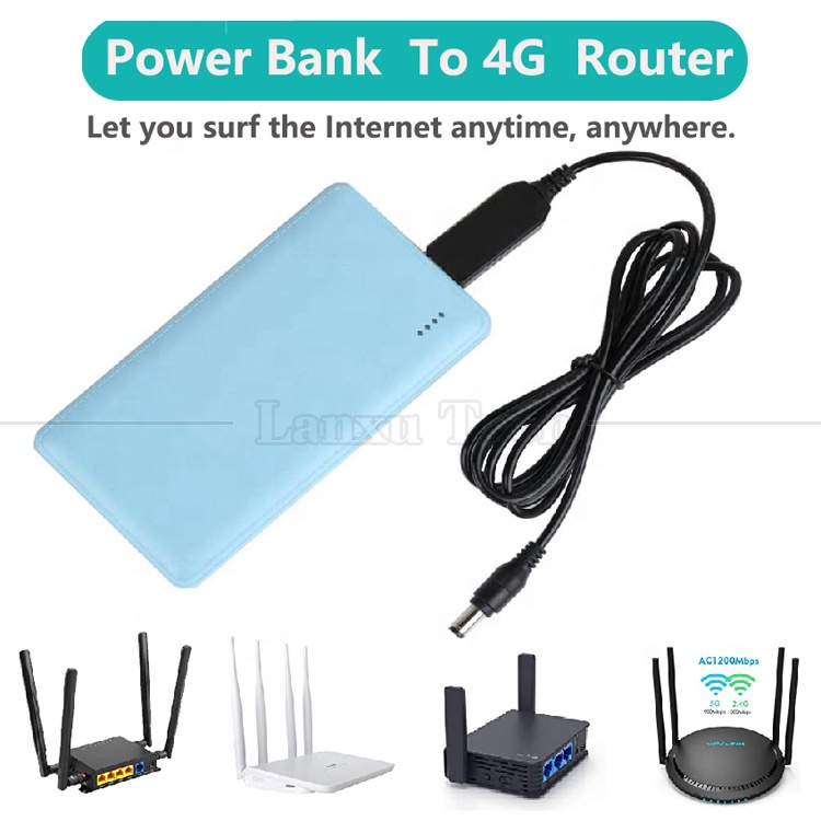 Booster Set Up Charger 5.5x2.1 mm DC 5v to 12v USB Converter Power Adapter Cable for LED Strip Wifi Router