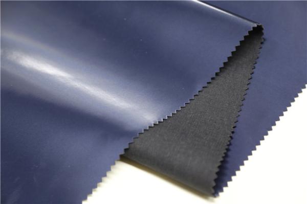 Buy cheap Pearl Blue Polyurethane Synthetic Leather , Jacket Coat Fake Leather Fabric from wholesalers
