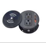 Buy cheap office furniture round ABS socket with wireless charger usb a+c for coffee hotle table charging station from wholesalers