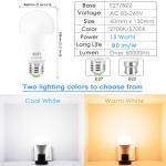 WiFi Smart Indoor LED Lights 15W Wireless Control 270 Degrees Beam Angle