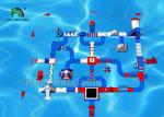 50 x 35m Red Amusement Inflatable Water Parks With 2 Years Warranty
