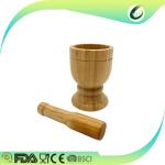 Eco Friendly Natural Bamboo Mortar And Pestle Set Arrival Style FDA Approved