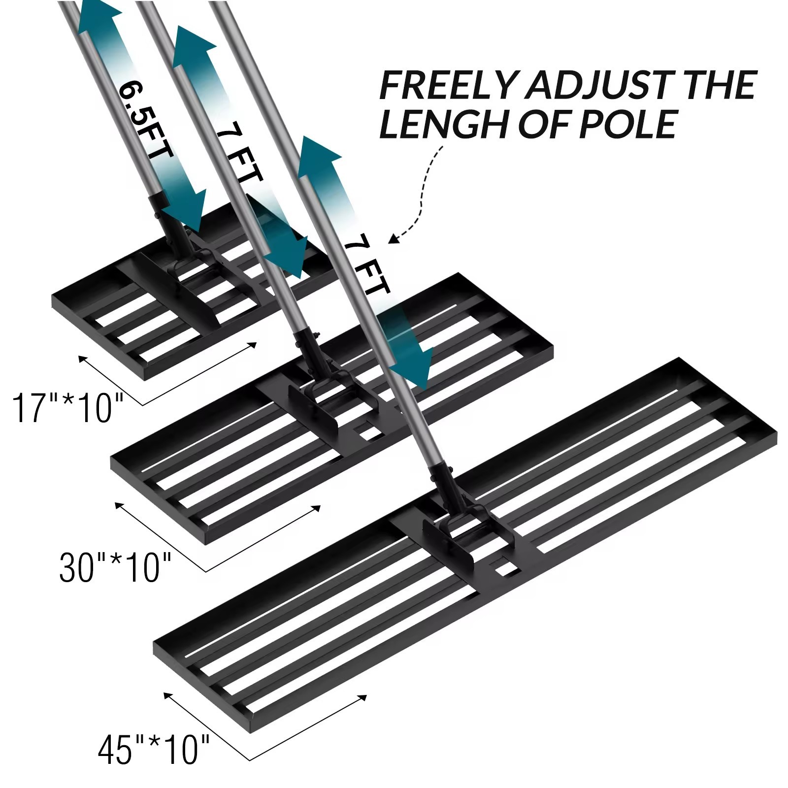 30*10in Large Size Manual Steel Lawn Leveller for Grass Organic Fertilizer Sand Spreader Leveling Garden Yard Turf maint