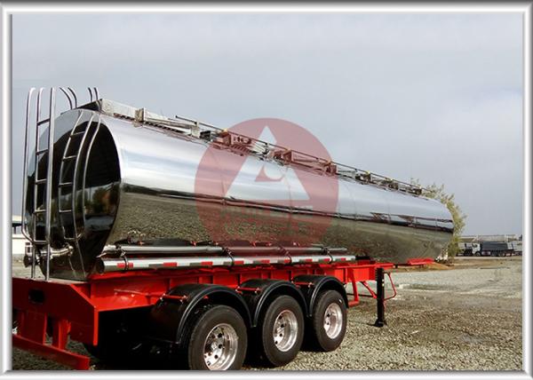 Buy cheap 316L Milk Transport Truck , Stainless Steel Water Tank Trailer With Pump System from wholesalers