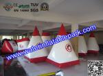 Red and White Inflatable Paintball Air Bunkers Custom Made , 3 Years Warranty