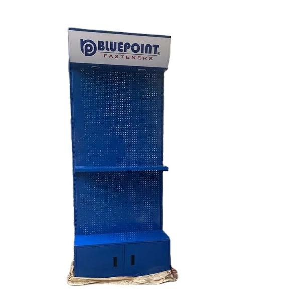 Buy cheap Factory customized color size metal heavy duty minimarket blue shelves wall shelves for cosmetics display gondola from wholesalers