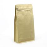 side gusset kraft paper flat bottom tea pouch 1kg coffee packaging zipper bag