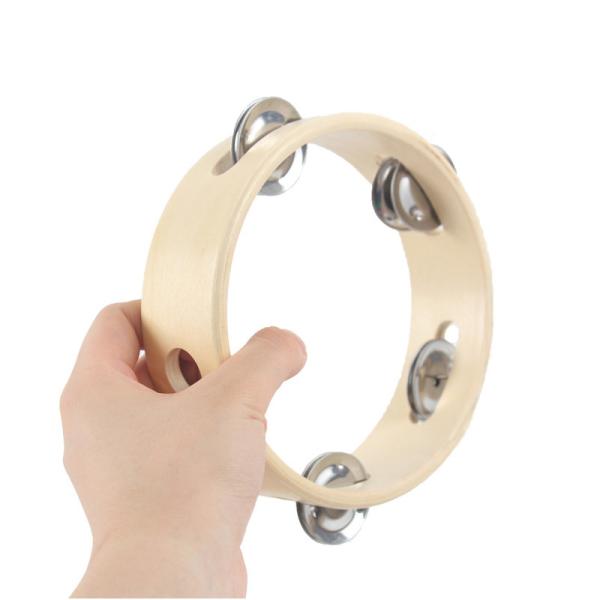 Buy cheap BeBe 15cm Wooden Musical Toys Handbell Wooden Tambourine Baby from wholesalers