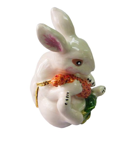 Quality Easter Rabbit Trinket Box Rabbit Trinket Box Crystals Rabbit Trinket Jewelry Box Bejeweled Easter Bunny Jewelry Box for sale