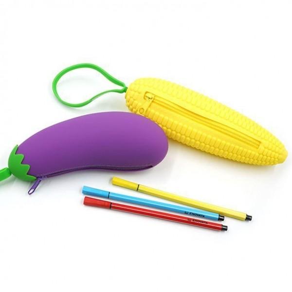 Buy cheap Silicone Fruit Pencil Bag，Corn shaped children's silicone waterproof pencil case coin purse with zipper from wholesalers