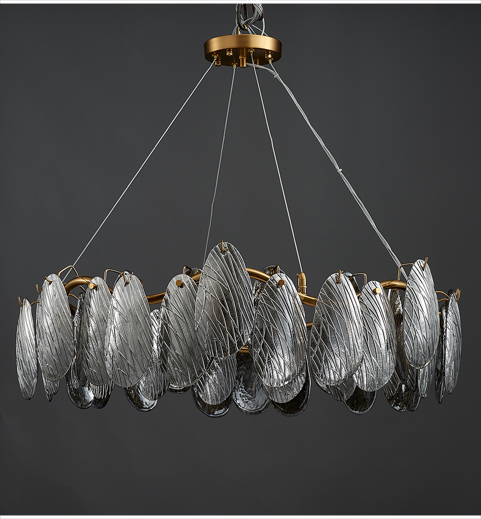 Modern living room chandelier smoke gray crystal glass chandeliers(WH-CY-210)