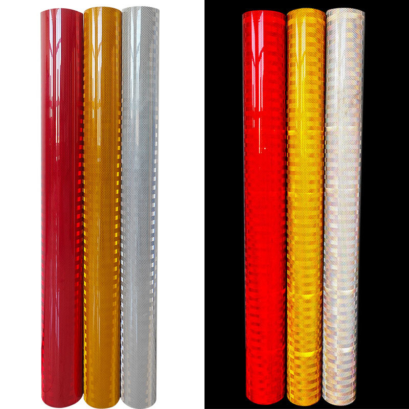 Micro Prismatic Retro Metalized Gold Reflective Vinyl Film Self Adhesive