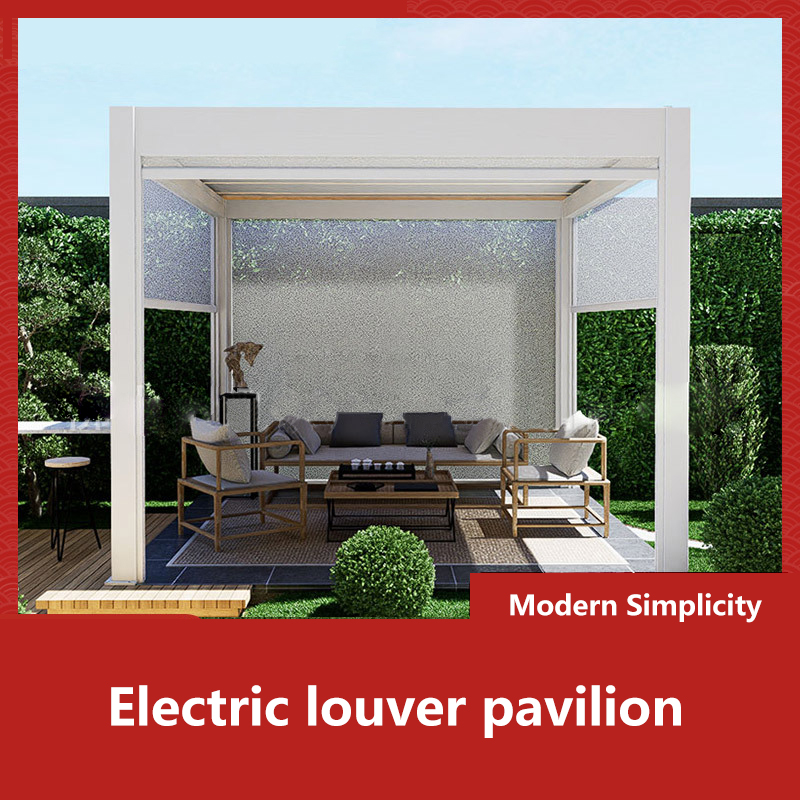 Outdoor aluminum alloy electric louver gazebo courtyard garden courtyard Home pavilion Outdoor sun room
