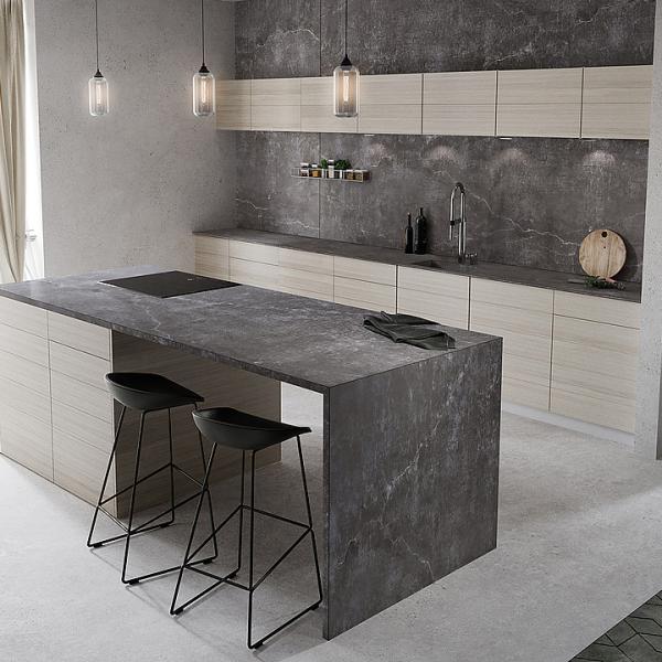 120cm Timber HPL Door Solid Wood Island Kitchen Cabinets Carcase Marble