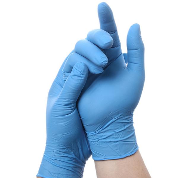Buy cheap 12X24CM Nitrile Safety Gloves / En455 Nitrile Gloves S M L XL from wholesalers