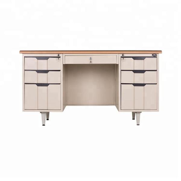 Buy cheap Wooden Desktop 1.2 MM Thick Metal Frame Steel Computer Table from wholesalers