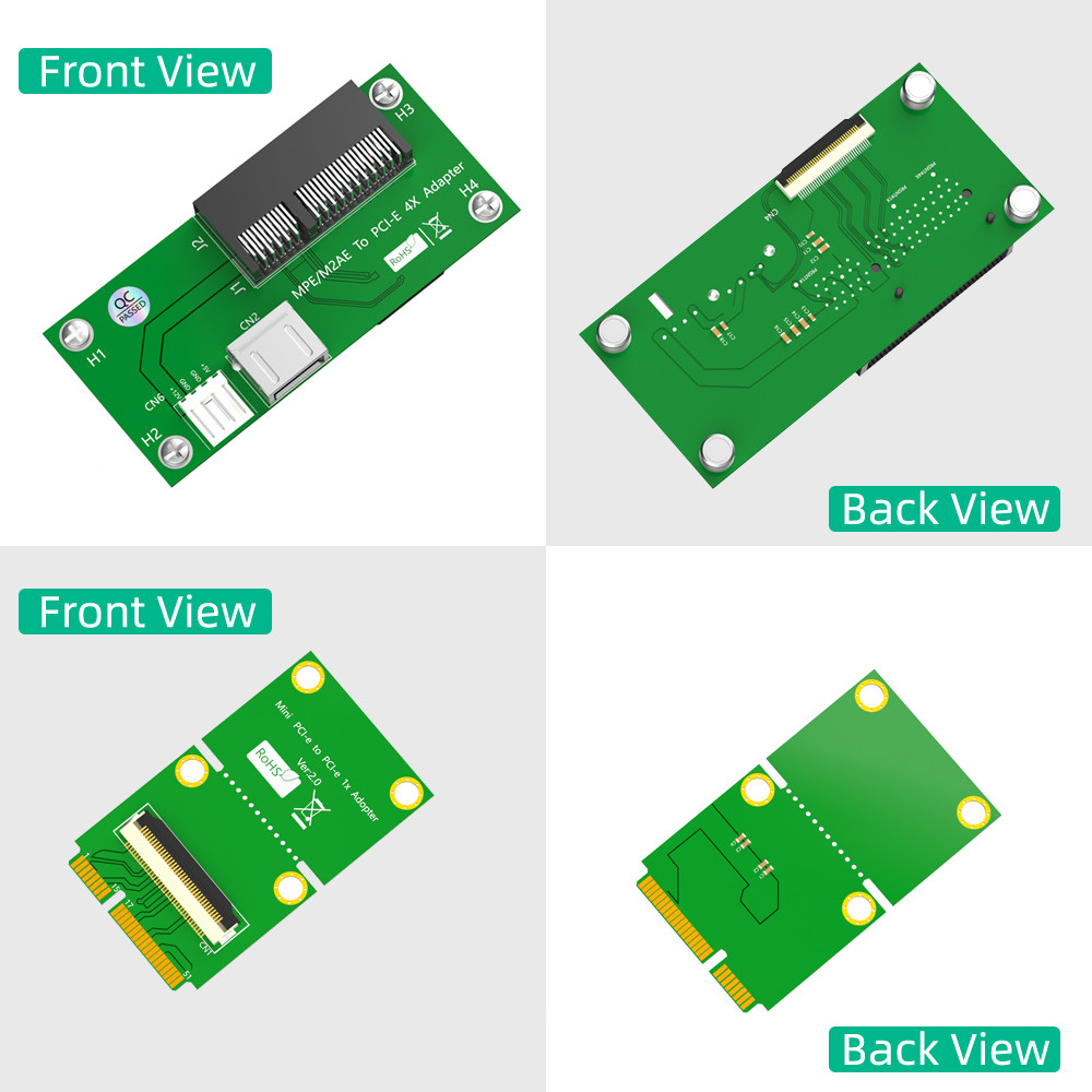 long Shielded Mini PCI-E Express X4 USB Riser Cable Card Horizontal
