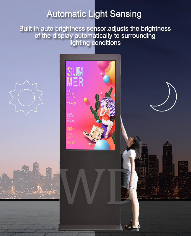 Ultrahigh 3 Meters Outdoor LCD Digital Sign 65" 75" 86" 100" Stable Safety