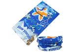 Skiing Blue White Kids Headwear 25*50 CM Microfiber Polyester