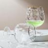 Buy cheap Hammered Unusual Brandy Cognac Glasses 16 Ounces Hand Blown With Gold Silver Rim from wholesalers