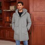 Business Elegance Long Detachable Hood Winter Thickened Jacket Men Winter Proof
