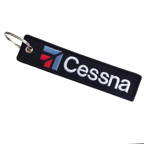 Buy cheap Cessna Letters Fashion Trinket Double Sided Embroidery Metal Keychain Airline gift crew use key chains from wholesalers